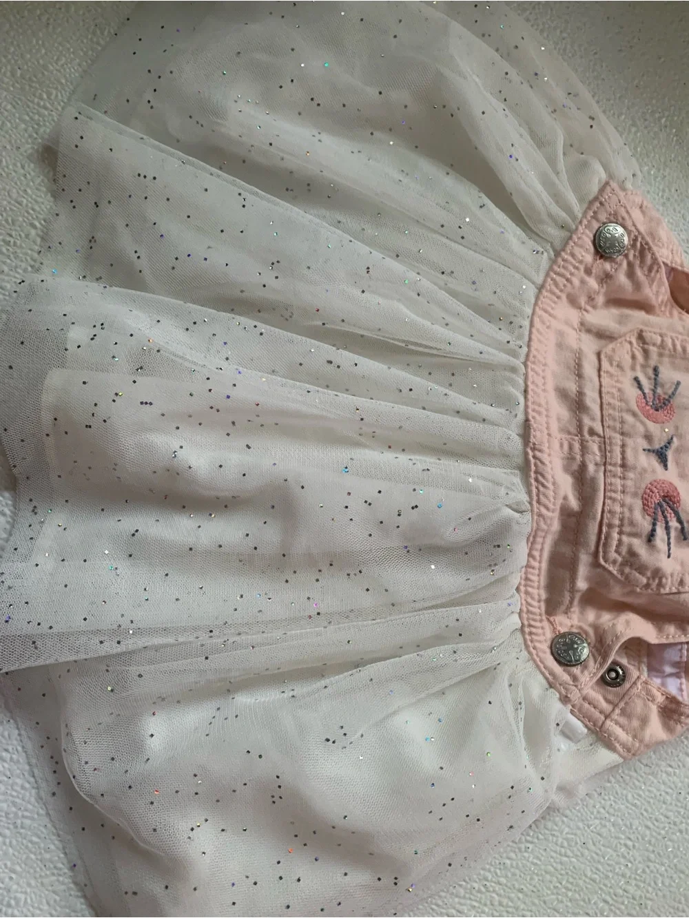 OshKosh B'gosh Pink and White Tulle Overall Dress